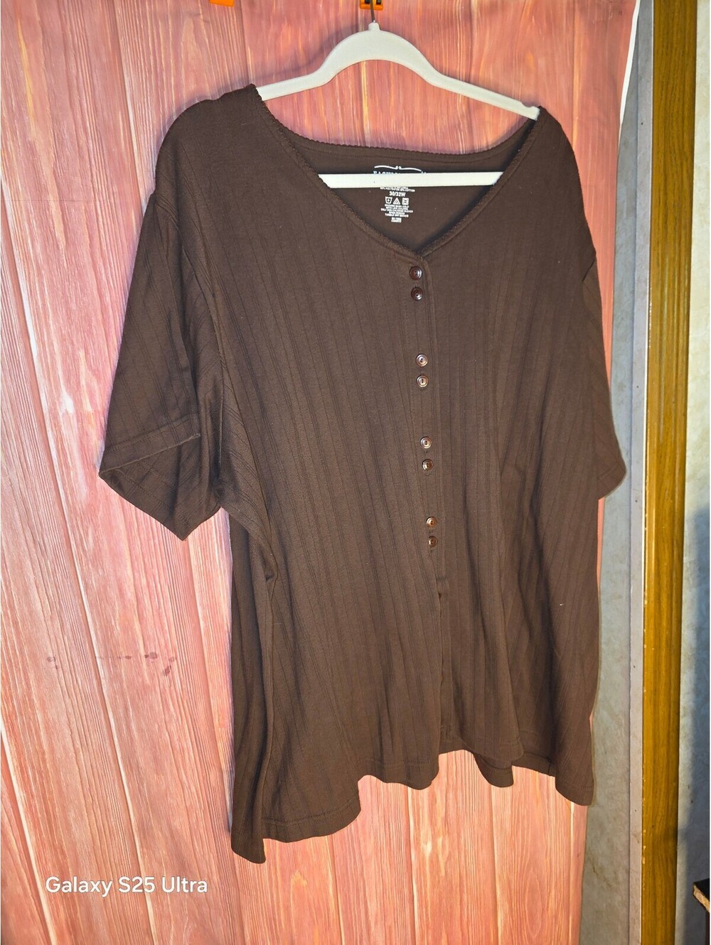 Fashion Bug Brown Button-Front Top Size XL